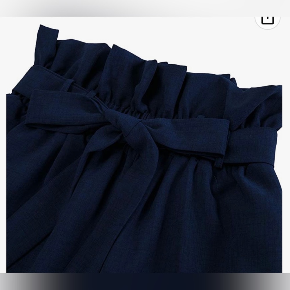 Navy Blue palazzo pants. “Trash bag” high waist pants Brand new with tags.